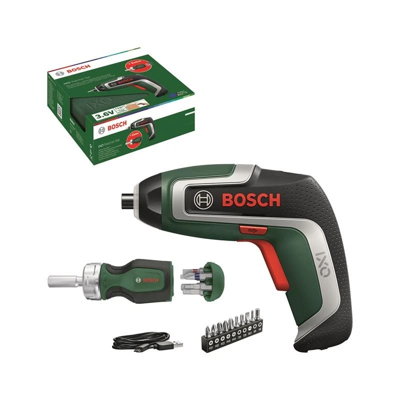 Bosch Akku-Schrauber IXO 7 + Ratschenschraubendreher + Zubehör – B-Ware für 39,99€ inkl. Versand!