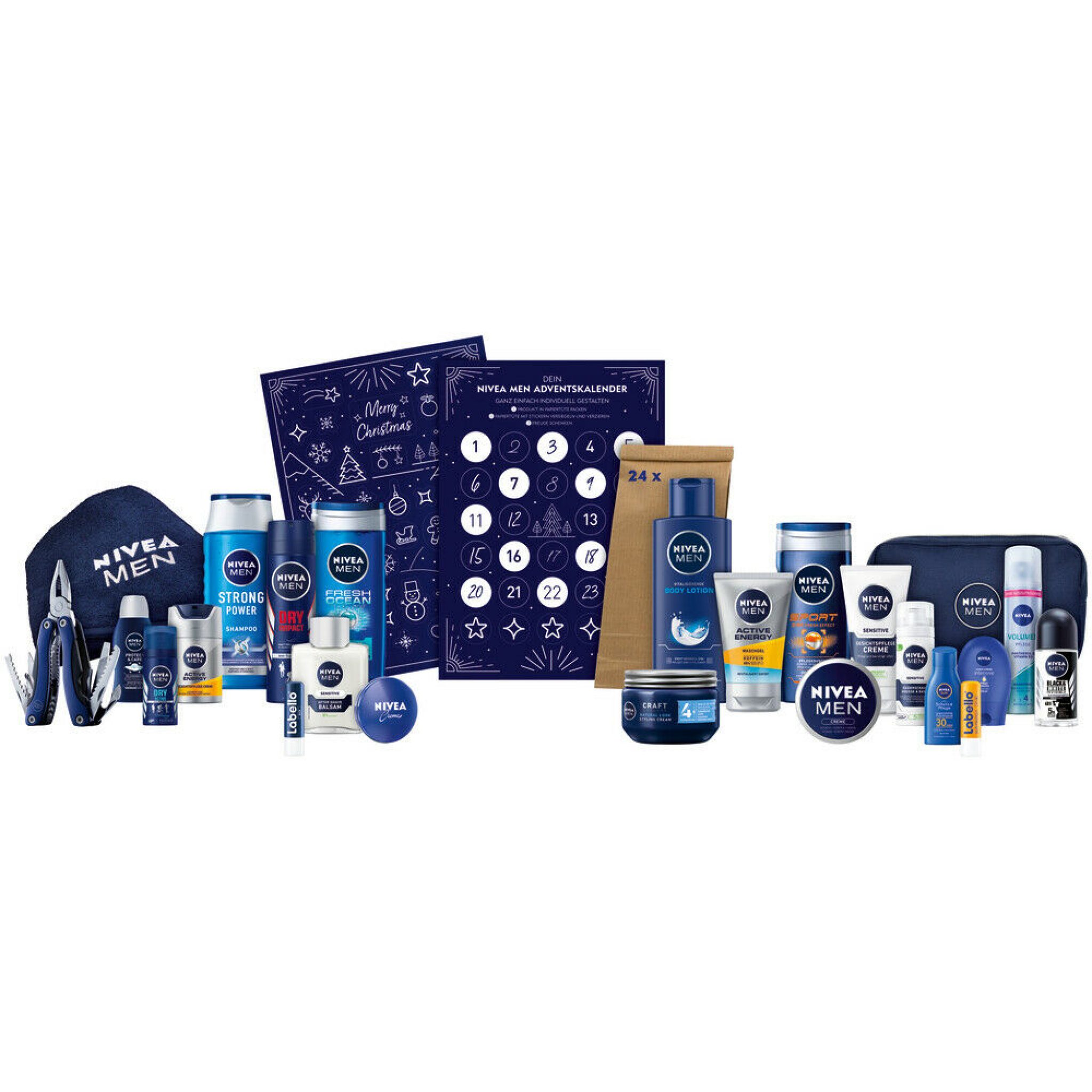 NIVEA MEN DIY Adventskalender 2020 24x NIVEA Pflegeprodukte Kosmetik