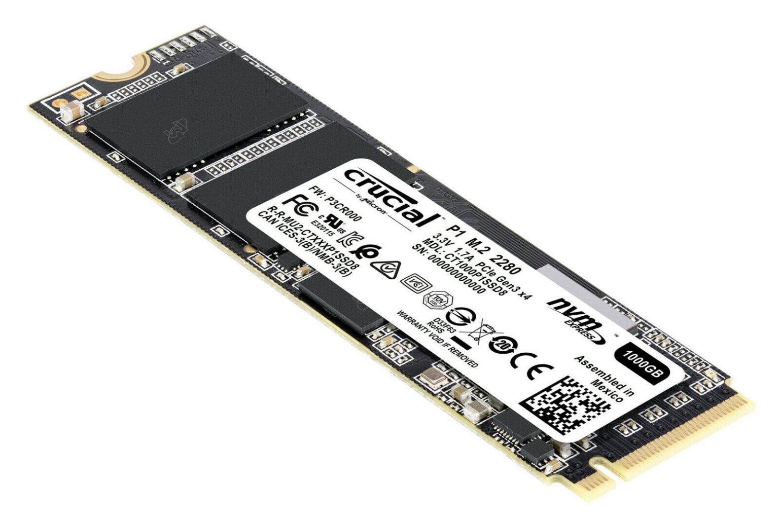 CRUCIAL P1 1 TB SSD Intern F r 69 31 Inkl Versand YourDealz de