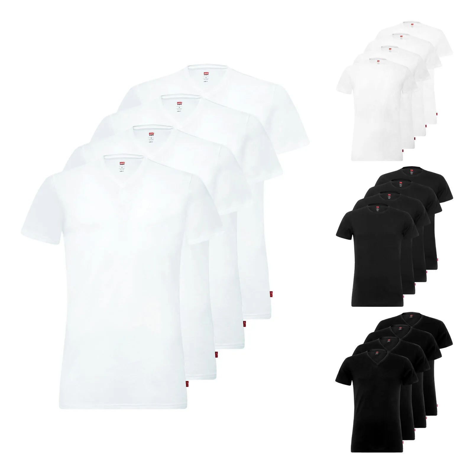 4er Pack Levi’s Herren Shirts kurzarm Crew Neck V-Neck T-Shirts Stretch Cotton für 35,19€ inkl. Versand!