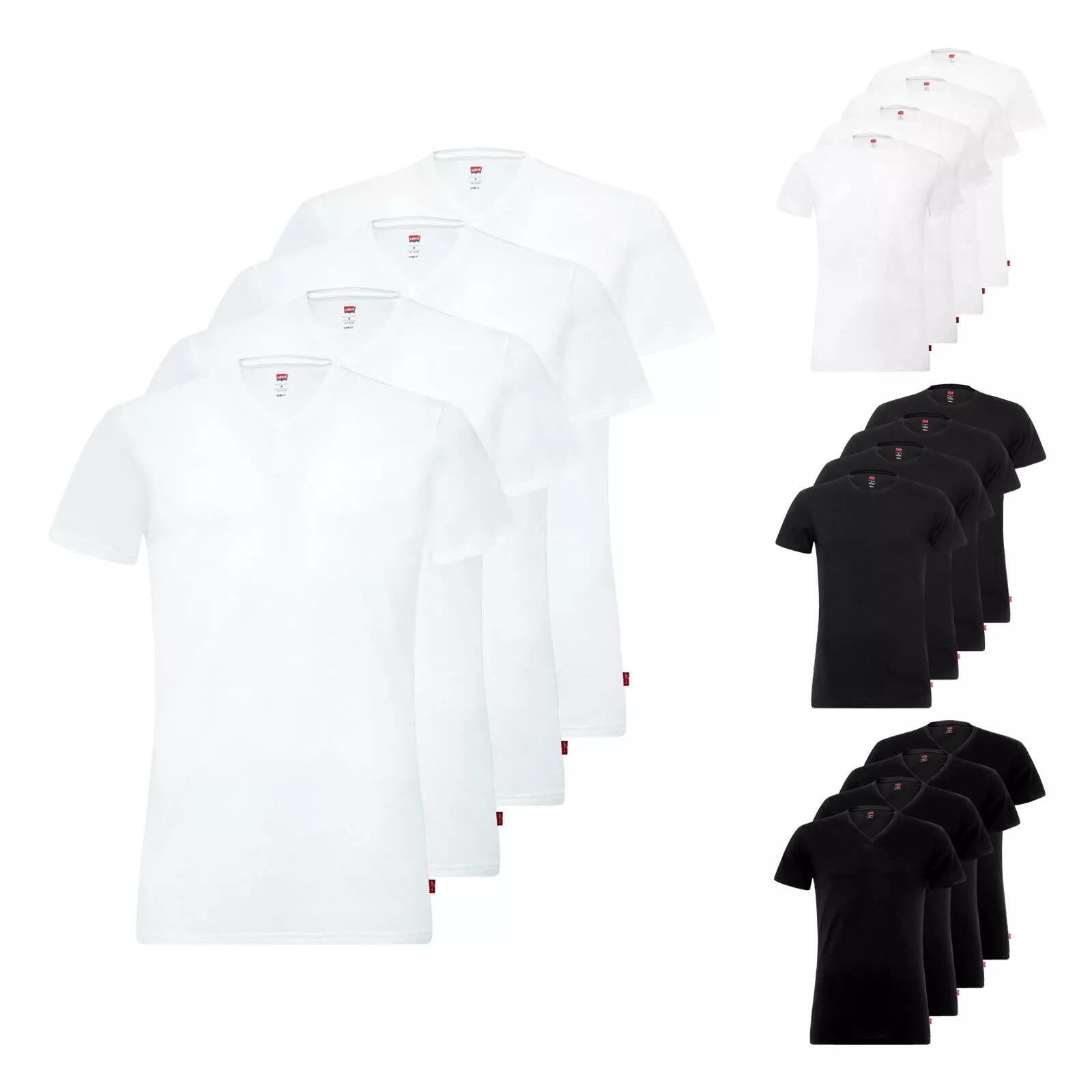 4er Pack Levi’s Herren T-Shirts kurzarm Crew Neck V-Neck Stretch Cotton für 37,99€ inkl. Versand!