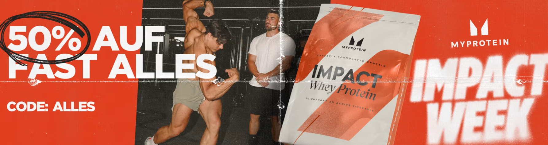 MyProtein – IMPACT WEEK FLASH-DEAL – 50% Rabatt auf fast ALLES + App Exklusiv 54% auf fast ALLES + 5% Extra-Rabatt auf Proteine!