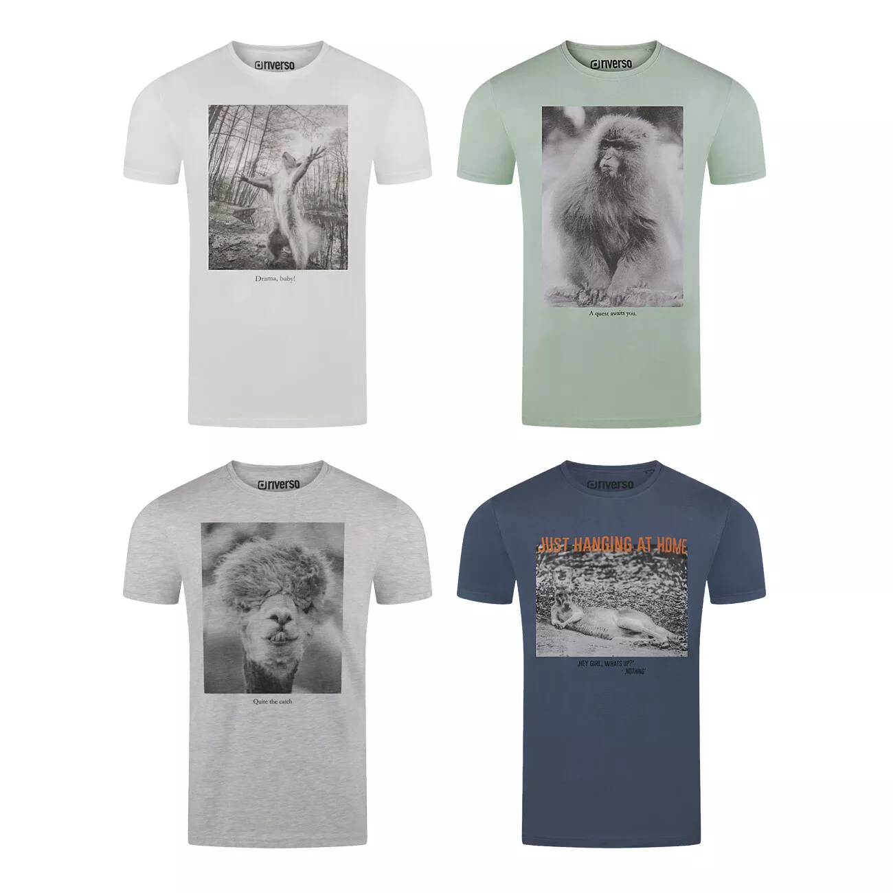 riverso Herren Rundhals T-Shirt RIVCharly 4er Pack Baumwolle für 29,99€ inkl. Versand!