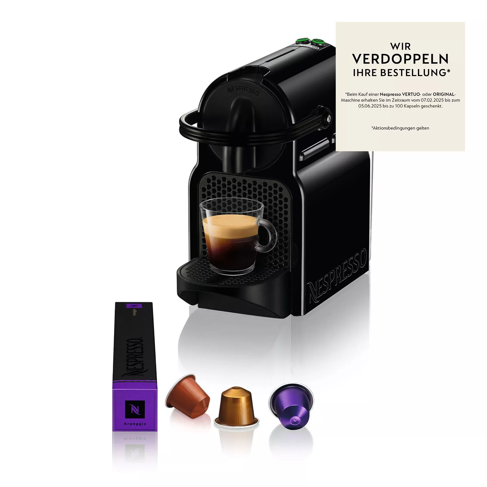 DeLonghi EN80.B Inissia Nespresso Kapselsystem Kaffeemaschine Kaffeeautomat für 49,50€ inkl. Versand!