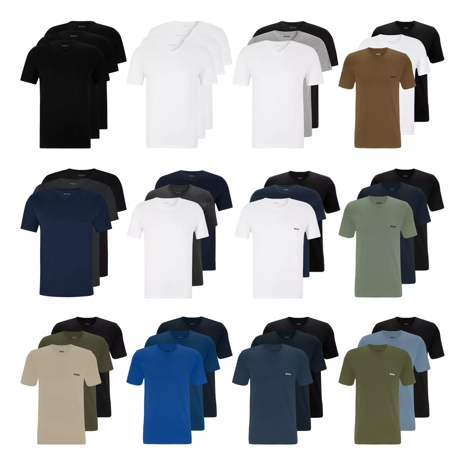 3er Pack BOSS Herren Classic T-Shirts kurzarm Pure Cotton C-Neck V-Neck für 34,99€ inkl. Versand!