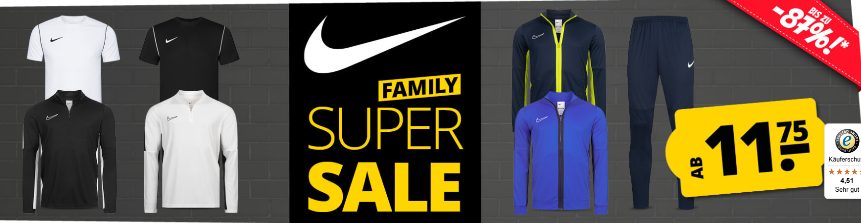 SportSpar – FAMILY SUPER SALE – NIKE bis 87% Rabatt!