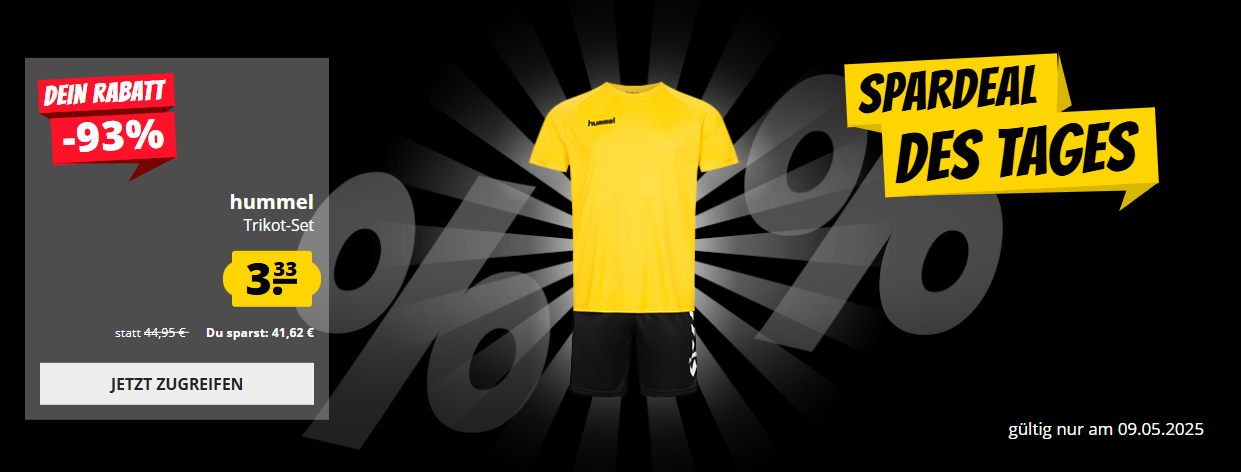 Spardeal des Tages bei SportSpar – hummel Essential Kit Trikot-Set mit 93% Rabatt!