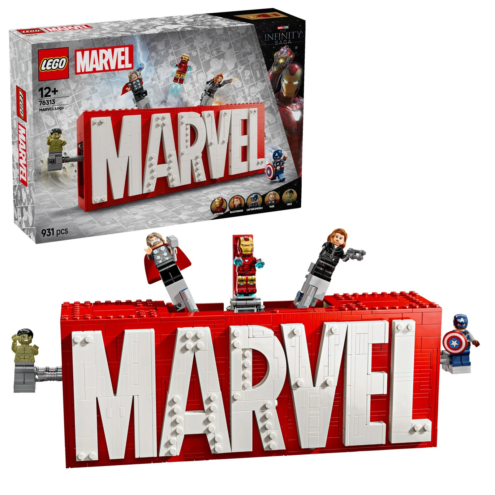 LEGO Super Heroes 76313 MARVEL Logo & Minifiguren Bausatz, Mehrfarbig für 70,49€ inkl. Versand!