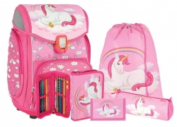 5-tlg. Schulranzen Set Einhorn Turnbeutel Federmappe Geldbeutel Reflektoren LED für 52,11€ inkl. Versand!