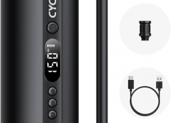 CYCPLUS Luftpumpe I50PSI Elektrischer Kompressor – Tragbare Mini Fahrradpumpe mit Digital LED Anzeige, LED Licht, Wiederaufladbarer Li-ionen 12V für alle Fahrräder, Motorräder und Autos mit 33% Rabatt!