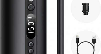 CYCPLUS Luftpumpe I50PSI Elektrischer Kompressor – Tragbare Mini Fahrradpumpe mit Digital LED Anzeige, LED Licht, Wiederaufladbarer Li-ionen 12V für alle Fahrräder, Motorräder und Autos mit 33% Rabatt!