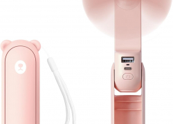 JISULIFE Mini Handventilator, 3-in-1 Handventilator, wiederaufladbarer USB [12–19 Betriebsstunden] mit Powerbank, Taschenlampe, tragbarer Ventilator für Reisen/Sommer, Geschenke für Frauen-Rosa mit 40% Rabatt!