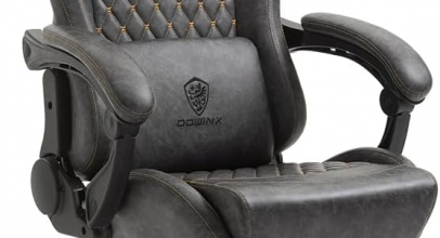 Dowinx Gaming Stuhl Bürostuhl Ergonomischer PC-Stuhl mit Massage Lendenwirbelstütze, Vorteil Stil PU Leder Hohe Rückenlehne Verstellbarer Drehsessel mit Fußstütze mit 48% Rabatt inkl. Versand!