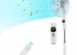 Midea FS40-16CR DC Motor Standventilator leise mit Fernbedienung,12 Geschwindigkeiten,12H Timer, 4 Modi, LED-Anzeige, energiesparend, 27 dB, höhenverstellbar, Luftzirkulation, Weiß mit 45% Rabatt inkl. Versand!