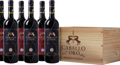 6 Flaschen „Caballo de Oro“ Selección de Bodega in Holzkiste für 45,94€ inkl. Versand