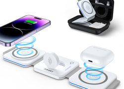 ZUMSEY Faltbares kabelloses Reiseladegerät, 3 in 1 Apple Ladestation – Wireless Charger für iPhone 15 14 13 12 Pro Max Plus, für Apple Watch 9/Ultra/8/7/6/SE/5/4/3/ AirPods mit 87% Rabatt!