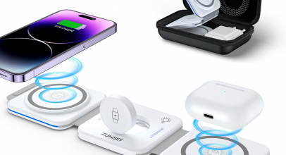 ZUMSEY Faltbares kabelloses Reiseladegerät, 3 in 1 Apple Ladestation – Wireless Charger für iPhone 15 14 13 12 Pro Max Plus, für Apple Watch 9/Ultra/8/7/6/SE/5/4/3/ AirPods mit 87% Rabatt!