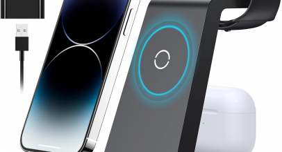 3-in-1 iPhone Ladestation Kabelloses Ladegerät – Schnelles Wireless Charger für Apple iPhone 15 14 13 12 11 Pro SE X XS XR 8 & Apple Watch 9 8 7 6 SE 5 4 3 2 Air Pods Pro mit 18W Fast Adapter mit 41% Rabatt!