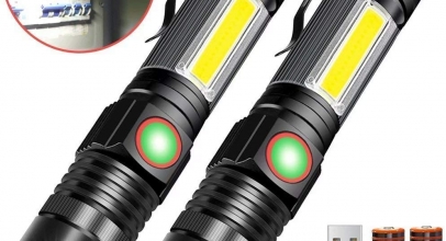 2er Pack: LED-Taschenlampe Magnetisch (18650 Akku) für 15,99€
