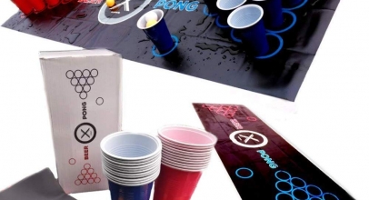 Beer-Pong Trinkspiel Matte Komplett Set für 15,90€ (statt für 23,79€)