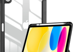 ProCase Hülle iPad Generation 2022 10,9 Zoll mit Stifthalter, Stoßfeste Smart Case Cover mit transparenter Rückseitenschale Schutzhülle Kompatibel mit ipad 10th Gen –Schwarz mit 60% Rabatt!