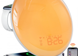 Dekala Lichtwecker Tageslichtwecker Sonnenaufgang Sonnenuntergang Simulation, Vollbild Wake Up Light mit Wireless Charger, Touch/APP-Steuerung mit 19% Rabatt inkl. Versand!