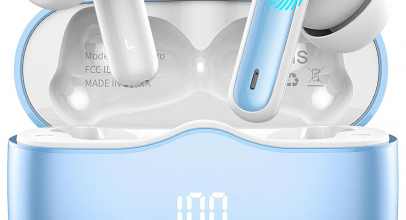 Kopfhörer Kabellos Bluetooth 5.3 In Ear-Kopfhörer mit 4 ENC Noise Cancelling Mic, Tiefer Bass Earbuds 40Std, IP7 Wasserdicht (Blauer See) mit 77% Rabatt!