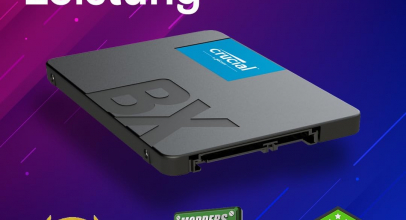 Crucial BX500 SATA SSD 1TB, 2,5″ Interne SSD Festplatte, bis zu 540MB/s, 1TB SSD kompatibel mit Laptop und Desktop (PC), 3D NAND, Dynamische Schreibbeschleunigung mit 40% Rabatt inkl. Versand!