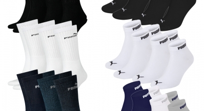 19x Puma Socken (10x Classic Sport & 9x Quarter Clyde + 1 Paar Gratis) für 31,49€