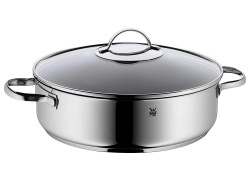 WMF Schmorpfanne inkl. Glasdeckel, Ø 28 cm, Cromargan Edelstahl beschichtet, hoher Rand, induktionsgeeignet, v5,0l für 49,99€