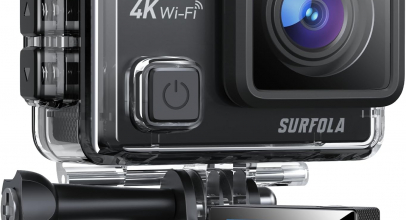 Surfola Action Cam 4K, Unterwasserkamera 40M Wasserdicht 20MP EIS Bildstabilisierun 170° Weitwinkel Helmkamera WiFi Actionkameras mit Externem Mikrofon 2 Akkus und Zubehör Kit 2.4G Fernbedienung mit 41% Rabatt inkl. Versand!
