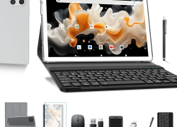 ANTEMPER Android Tablet 10 Zoll mit Tastatur und Stift – 16GB RAM+128GB ROM (1TB TF) – MTK Octa-Core 2.0GHz – 5G WiFi, 13MP, 7000mAh Akku, GMS Zertifiziert – Silber mit 42% Rabatt inkl. Versand!