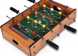 Virhuck Mini Tischplatte Tischkicker Tischbillard, Indoor & Outdoor Tisch Fußball Spiel Set für Kinder (Tischkicker) für 15,40€