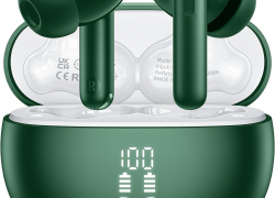 Bluetooth Kopfhörer in Ear Kopfhörer Kabellos Bluetooth 5.3 HiFi Stereoklang, Kopfhörer mit 4 ENC Cancelling Mic, 42H Kabellose Kopfhörer con LED Anzeige , IPX7 Wasserdicht, green mit 80% Rabatt!