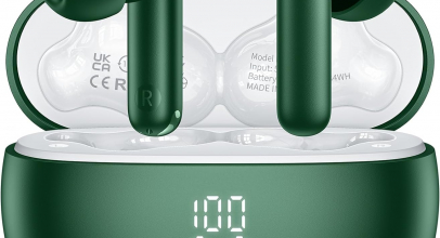 Bluetooth Kopfhörer in Ear Kopfhörer Kabellos Bluetooth 5.3 HiFi Stereoklang, Kopfhörer mit 4 ENC Cancelling Mic, 42H Kabellose Kopfhörer con LED Anzeige , IPX7 Wasserdicht, green mit 80% Rabatt!