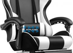 GTPLAYER Bürostuhl – Ergonomischer gepolsteter Gamer Stuhl mit Fußstütze, Kopfstütze, Massage-Lendenkissen mit 53% Rabatt inkl. Versand!