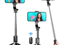 Selfie Stick Stativ, 360°Rotation 4 in 1 Smartphone/Handy Selfiestick mit Fernbedienung Tragbar Monopod Handyhalter mit 45% Rabatt!