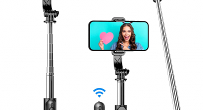 Selfie Stick Stativ, 360°Rotation 4 in 1 Smartphone/Handy Selfiestick mit Fernbedienung Tragbar Monopod Handyhalter mit 45% Rabatt!