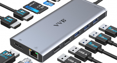 USB C Docking Station Dual Monitor, 13 in 1 Dockingstation Triple Display Hub Adapter mit 2 * 4K HDMI,DP/Displayport,Ethernet,5 USB,SD/TF,100W PD,Audio/Mic, USB-C Laptop Dock für HP Dell Lenovo mit 15% Rabatt inkl. Versand!