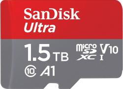 SanDisk Ultra Android microSDXC UHS-I Speicherkarte 1,5 TB + Adapter (Für Smartphones und Tablets, A1, Class 10, U1, Full HD-Videos, bis zu 150 MB/s Lesegeschwindigkeit) für 105,99€ inkl. Versand!