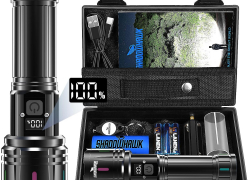 Shadowhawk Taschenlampe LED Aufladbar 500000 Lumen, Extrem Hell XHM90.2 – USB, Starke Taktische Taschenlampe, Batteriebetrieben, Wasserdicht – Flashlight for Outdoor Notfälle [Energieklasse A+++] mit 40% Rabatt!