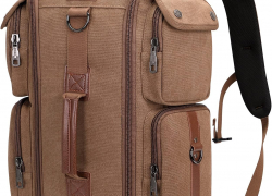 WITZMAN Reiserucksack Herren/Damen Carry On Canvas Rucksack Groß Convertible Reisetasche, Handgepäck Flugzeug Fit 17 Zoll Laptop (6661 Braun) mit 50% Rabatt inkl. Versand!