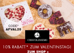 CHOCOLISSIMO: 10% Rabatt auf schokoladige Valentinstagsgeschenke!