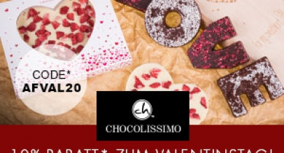 CHOCOLISSIMO: 10% Rabatt auf schokoladige Valentinstagsgeschenke!