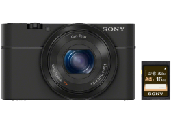 SONY Cyber-Shot DSC-RX100 Digitalkamera (20.2 MP, 3.6x opt. Zoom) in Schwarz für 266€