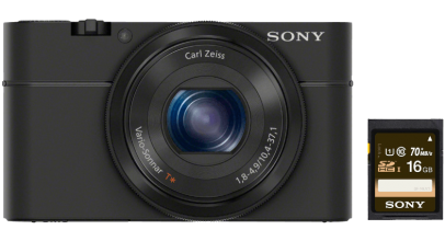 SONY Cyber-Shot DSC-RX100 Digitalkamera (20.2 MP, 3.6x opt. Zoom) in Schwarz für 266€