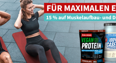 Body Attack – 15% Rabatt auf Muskelaufbau- und Diät-Produkte!