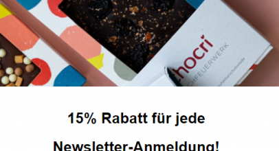chocri Confiserie – 15% Rabatt für jede Newsletter-Anmeldung!