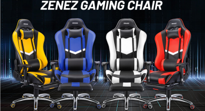 ZENEZ Gaming Stuhl Verstellbarer Drehstuhl Fußstützen 180° Latex Polster für 89,10€ inkl. Versand!