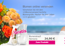 123Blumenversand – Blumenstrauß Harmonie mit Vase & Ferrero Raffaello für 24,90€!
